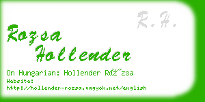 rozsa hollender business card